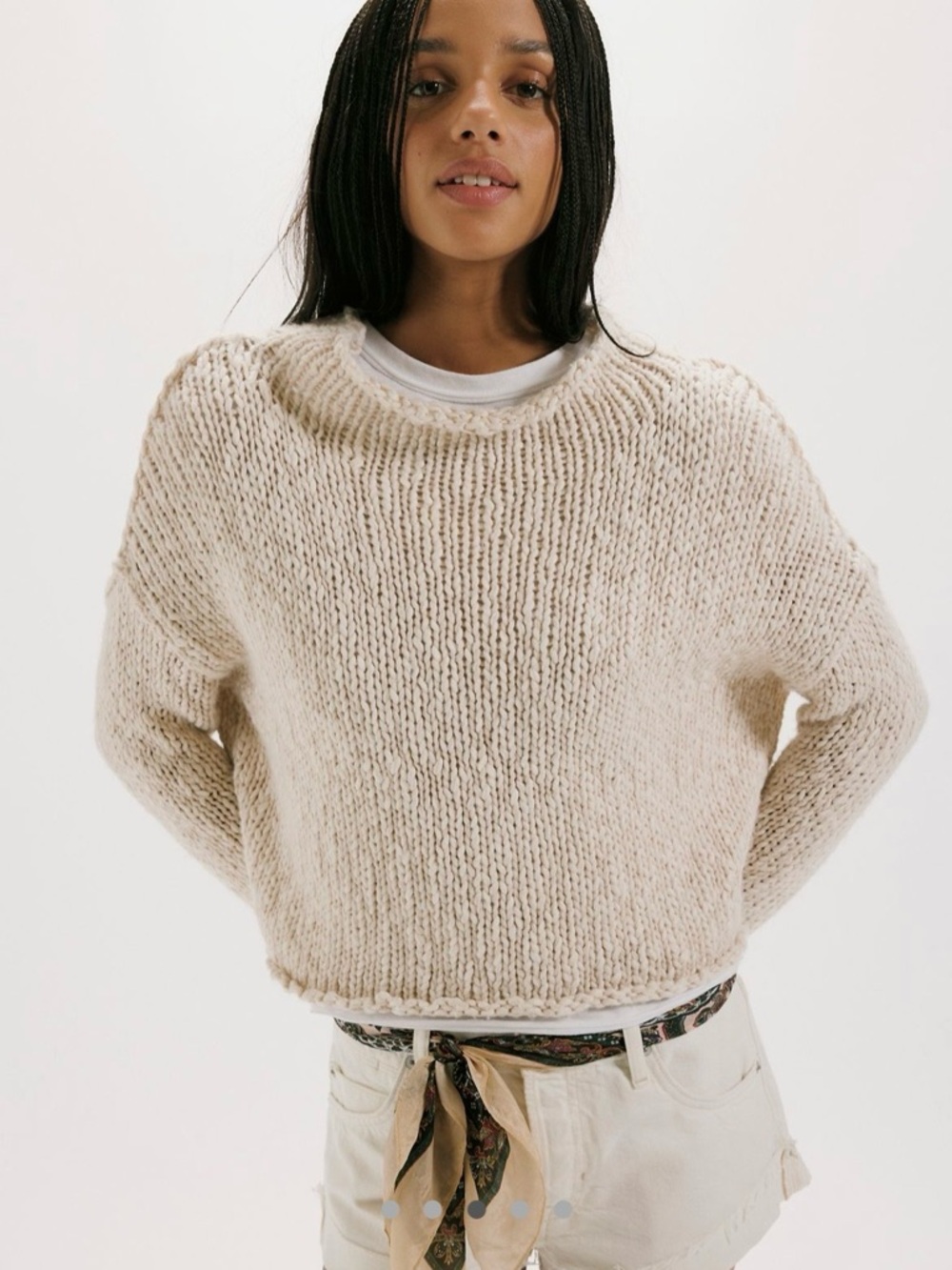 Free People Opal Rollneck Knit Sweater - Tea